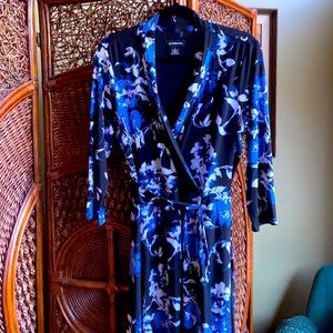 Liz Claiborne Dress, A-line, size L, knee length, ties at waist,